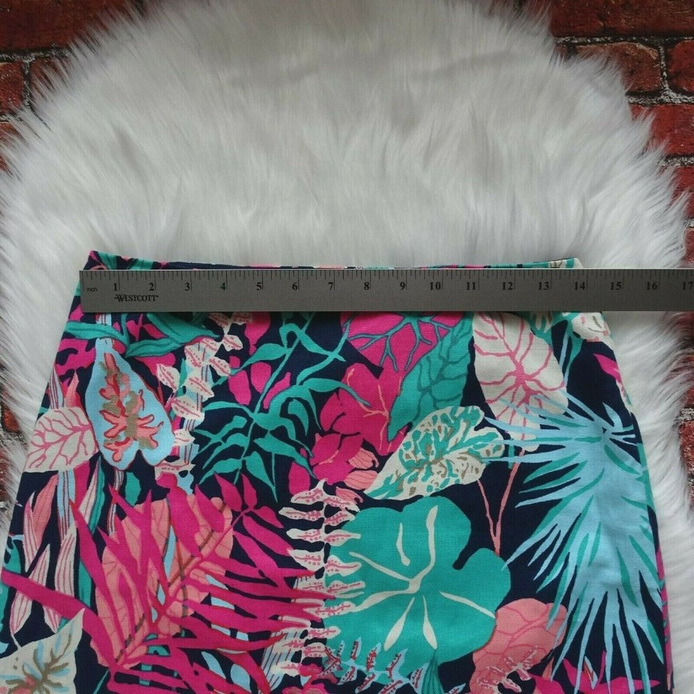 Talbots Women's Mini Skirt Short Tropical Leaves Resort Colorful Floral Size 2 - Picture 10 of 12